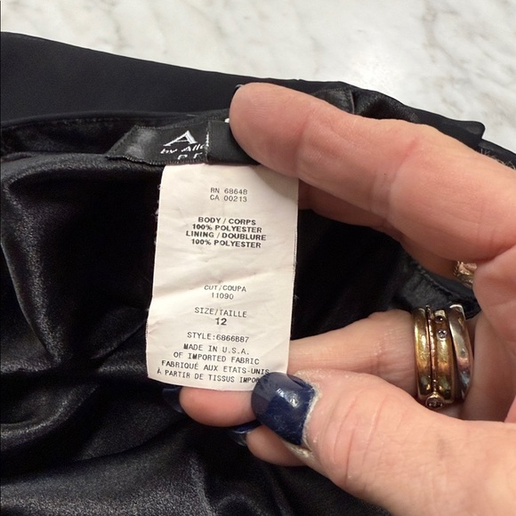 A.B.S | Allen Schwartz Vintage Black Slip Dress with Lace Straps size 12/P - Picture 10 of 11